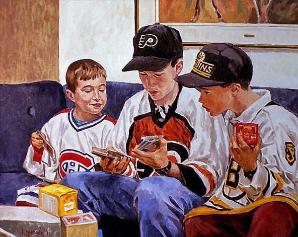 Enfants et cartes de Hockey